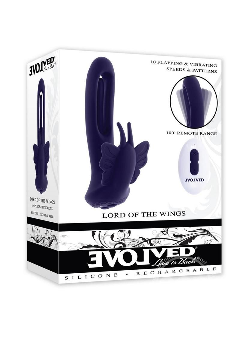 EVOLVED LORD OF THE WINGS RECHARGEABLE SILICONE BUTTERFLY STIMULATOR WITH REMOTE