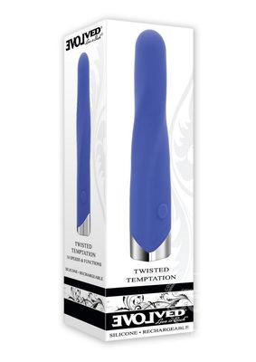 EVOLVED TWISTED TEMPTATION RECHARGEABLE SILICONE BLUE VIBRATOR