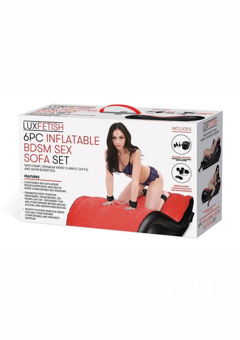 LUX FETISH INFLATEABLE BDSM SEX SOFA SET 6PC RED & BLACK