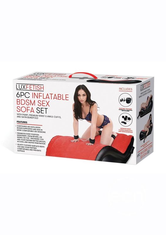 LUX FETISH INFLATEABLE BDSM SEX SOFA SET 6PC RED & BLACK