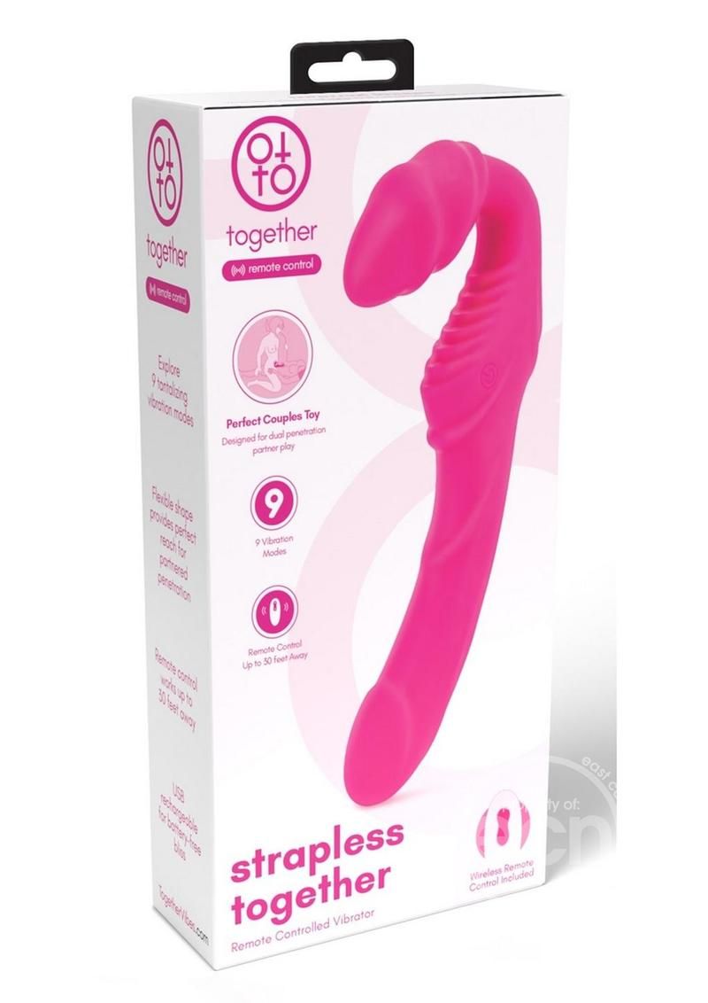 TOGETHER TOYS SILICONE RECHARGEABLE STRAPLESS STRAP-ON WITH REMOTE PINK