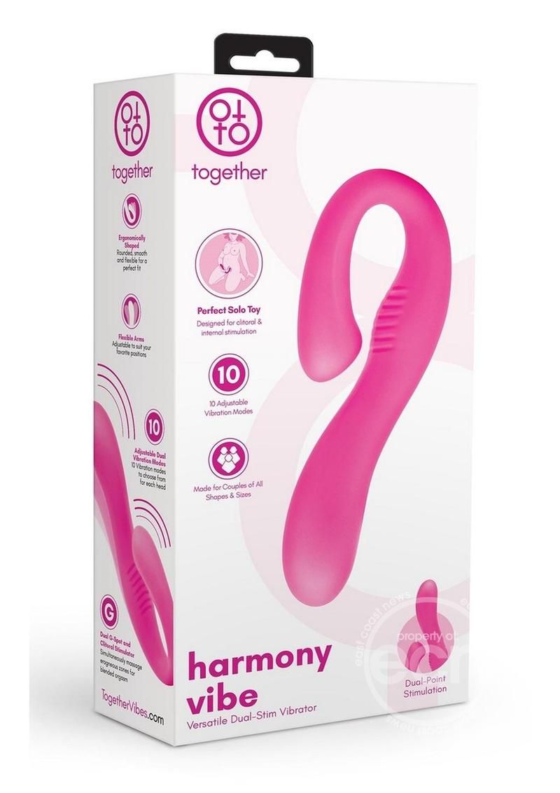 TOGETHER TOYS HARMONY VIBE RECHARGEABLE SILICONE VERSATILE DUAL STIM VIBRATOR