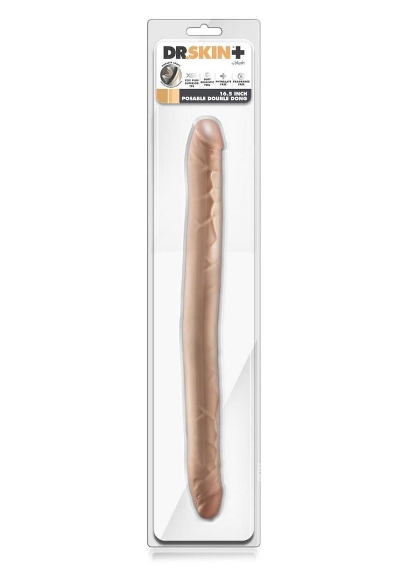 DR SKIN PLUS POSABLE DOUBLE DONG 16.5" VANILLA