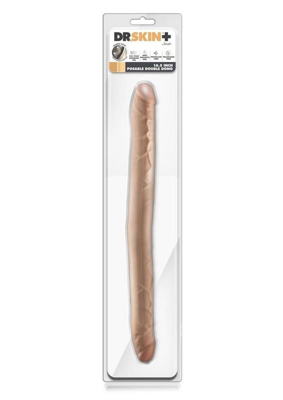 DR SKIN PLUS POSABLE DOUBLE DONG 16.5" VANILLA