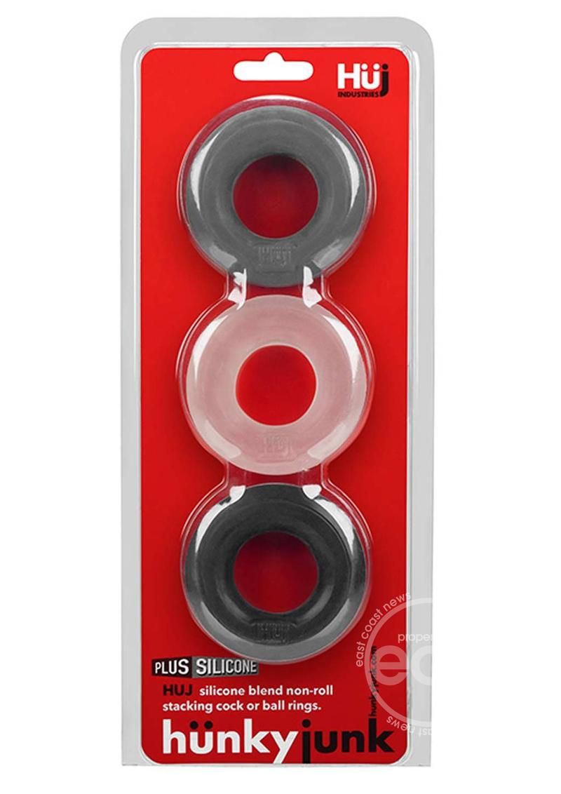 HUNKY JUNK HUJ3 SILICONE C RINGS, Color: BLACK