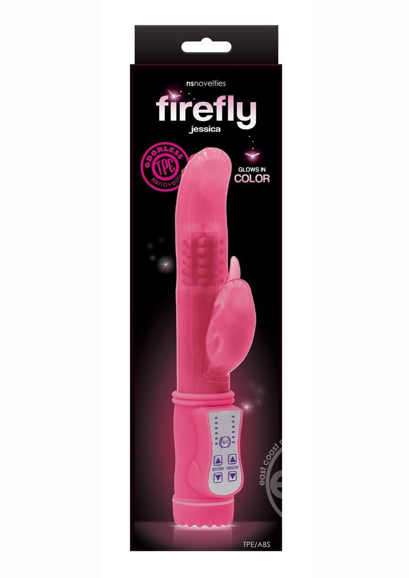 FIREFLY JESSICA GLOW IN THE DARK THRUSTING & ROTATING RABBIT PINK