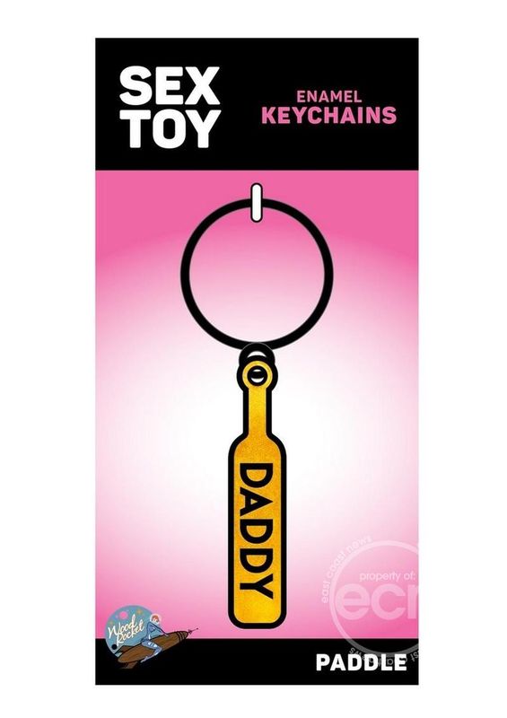 WOOD ROCKET ENAMEL KEYCHAIN PADDLE DADDY