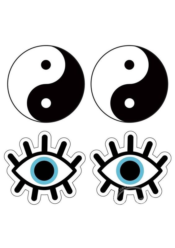 PEEKABOOS YIN AND YANG  PASTIES WHITE & BLUE
