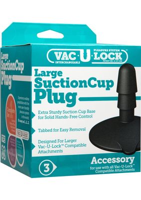 VAC U LOCK LARGE SUCTION CUP PLUG BLACK