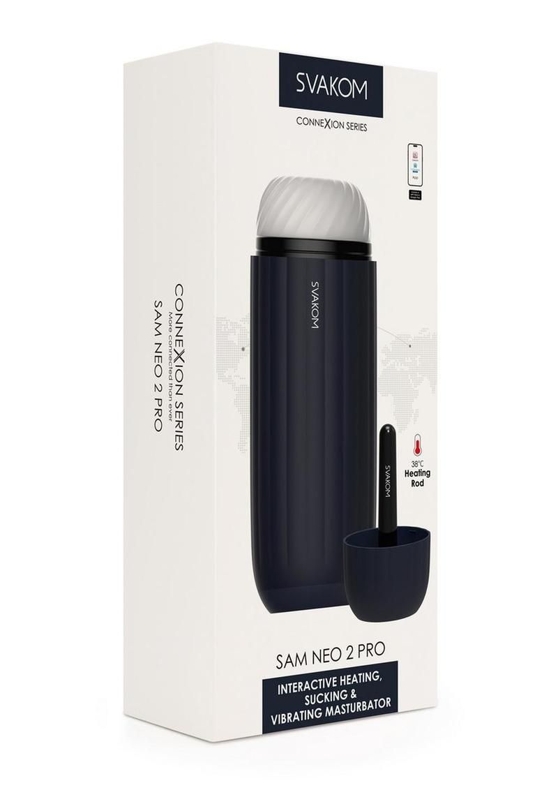 SVAKOM SAM NEO 2 PRO SILICONE INTERACTIVE RECHARGEABLE HEATING MASTURBATOR