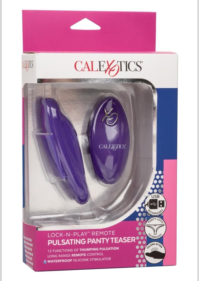 LOCK-N-PLAY SILICONE RECHARGEABLE REMOTE PANTY VIBE PURPLE