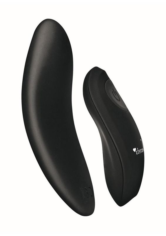SECRETS RECHARGEABLE SILICONE LACE G-STRING AND PANTY VIBE BLACK