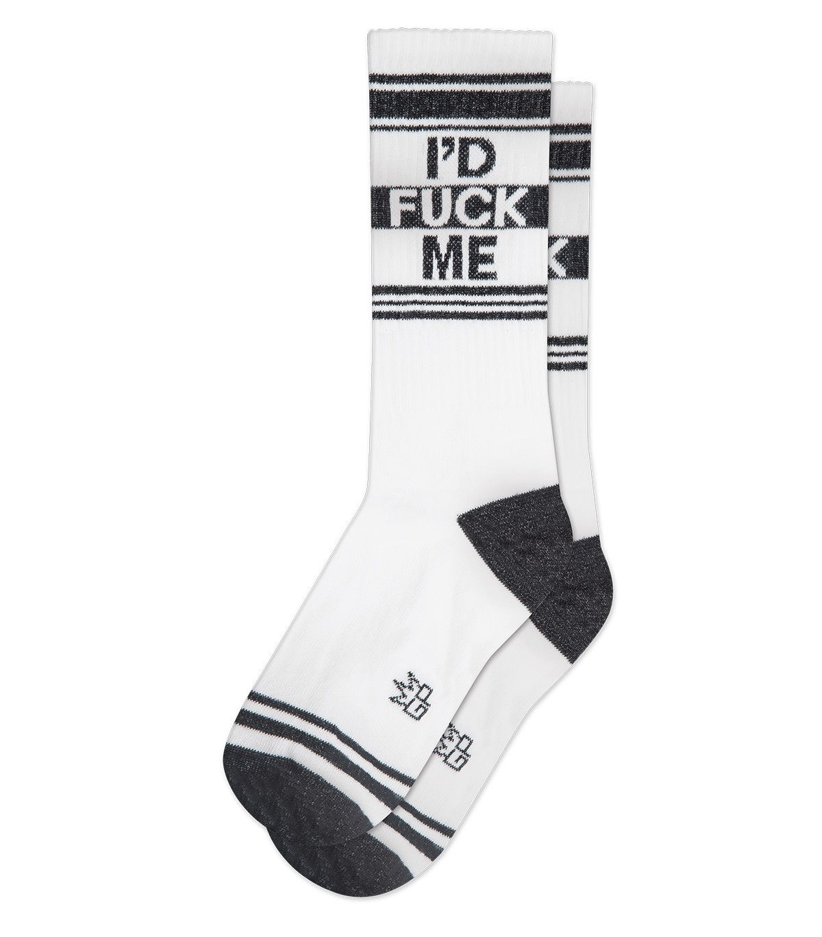 GUMBALL POODLE I'D FUCK ME RIBBED GYM SOCKS, Color: WHITE