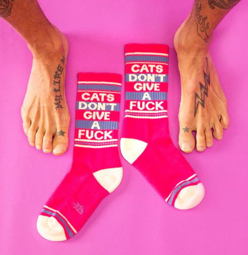 GUMBALL POODLE CATS DON'T GIVE A FUCK GYM SOCKS