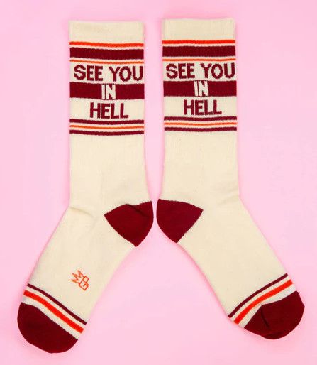 GUMBALL POODLE SEE YOU IN HELL GYM SOCKS