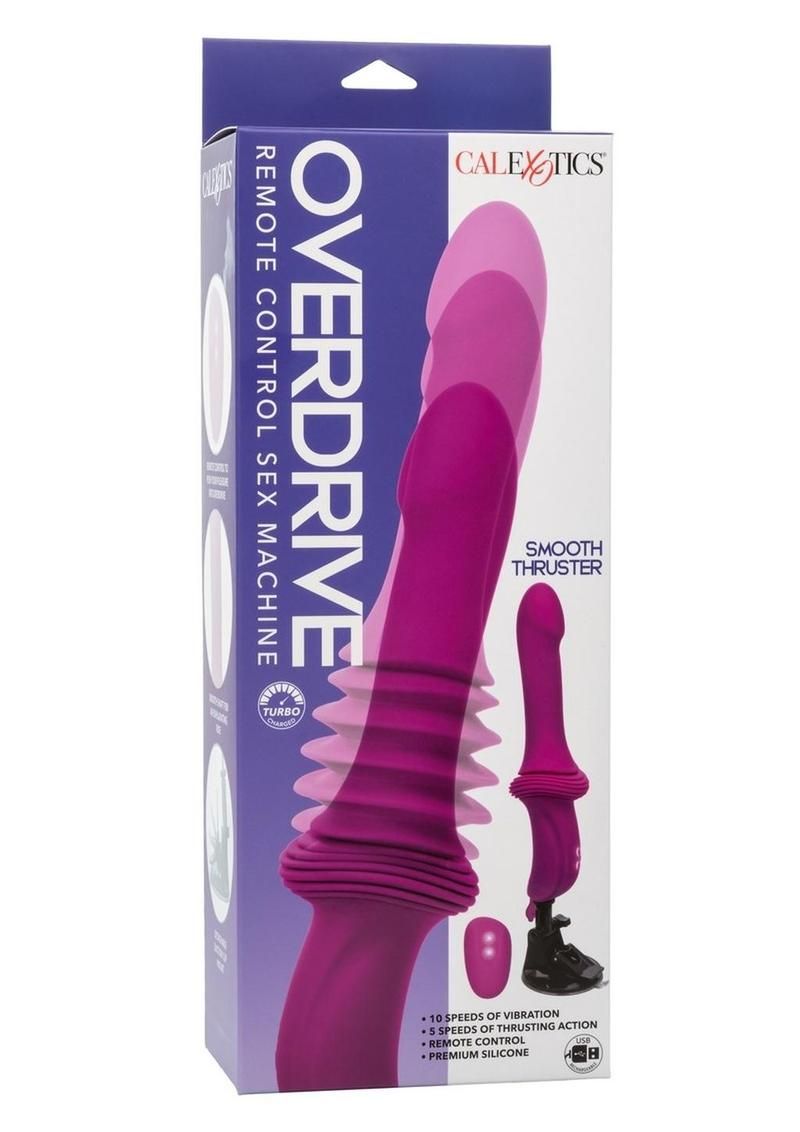 OVERDRIVE REMOTE CONTROL RECHARGEABLE SILICONE SEX MACHINE THRUSTER, Type: SMOOTH (PINK)