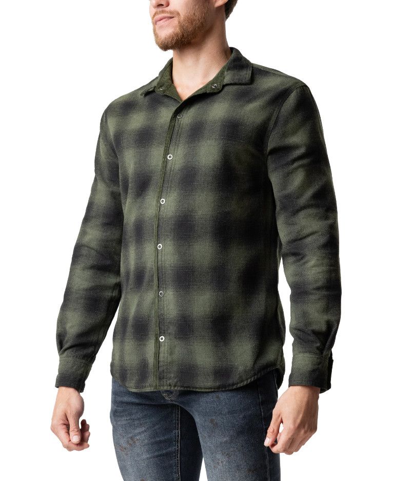 NASTY PIG BRAWN REVERSIBLE LONG SLEEVE SHIRT ARMY GREEN, Size: SMALL