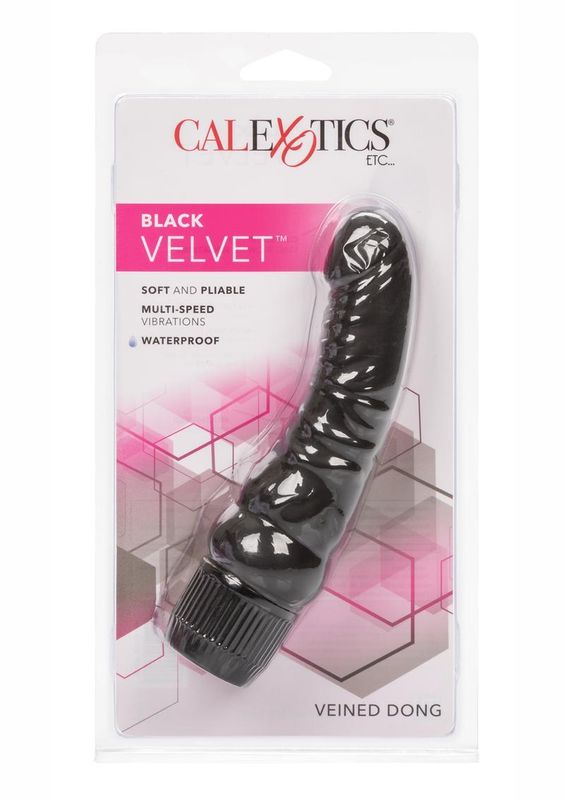 BLACK VELVET REALISTIC VIBRATOR 6.25"