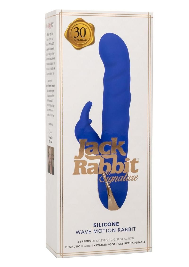 JACK RABBIT SIGNATURE WAVE MOTION SILICONE RECHARGEABLE RABBIT BLUE