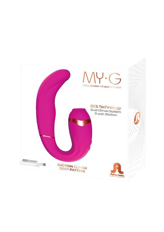 MY G RECHARGEABLE SILICONE DOUBLE STIMULATION VIBRATOR MAGENTA