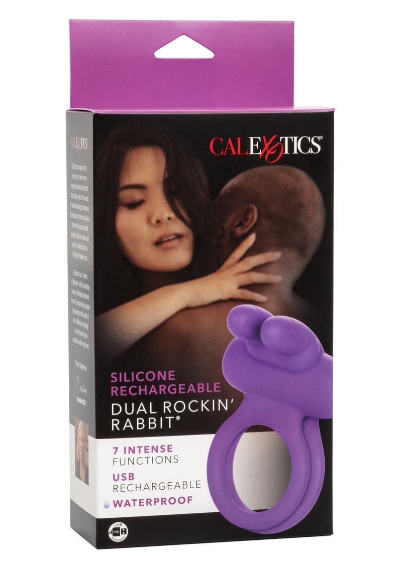 SILICONE RECHARGEABLE DUAL ROCKIN RABBIT