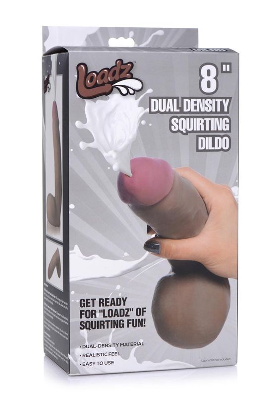 LOADZ DUAL DENSE SQUIRTING DILDO 8" DARK