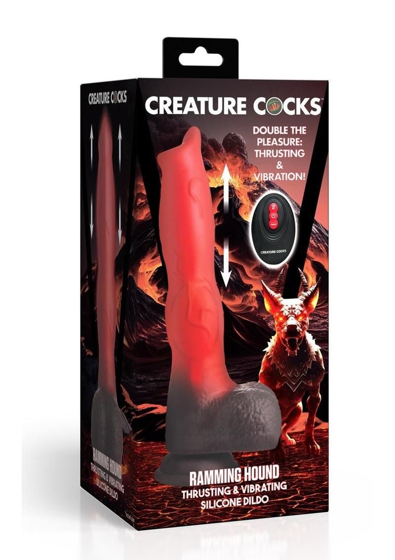 CREATURE COCKS RAMMING HOUND THRUSTING & VIBRATING RECHARGEABLE SILICONE DILDO