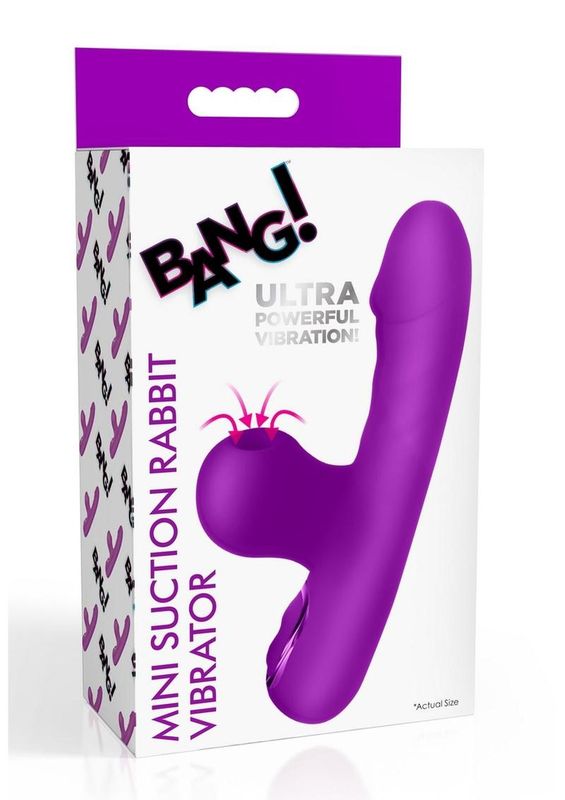 BANG! MINI SUCTION RABBIT SILICONE RECHARGEABLE PURPLE VIBRATOR