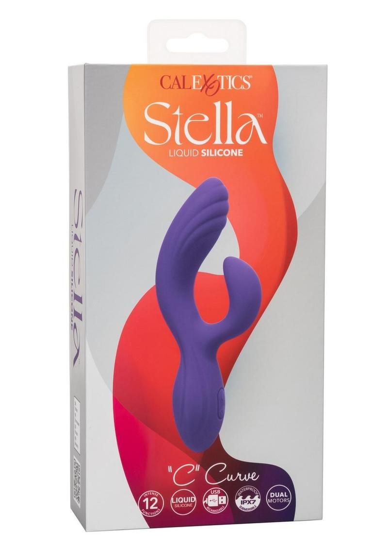 STELLA LIQUID SILICONE C CURVE RECHARGEABLE G-SPOT VIBE PURPLE