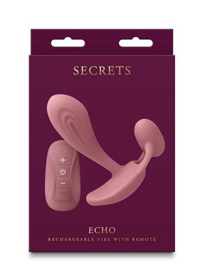 SECRETS ECHO RECHARGEABLE SILICONE G-SPOT VIBRATOR WITH CLITORAL STIMULATION