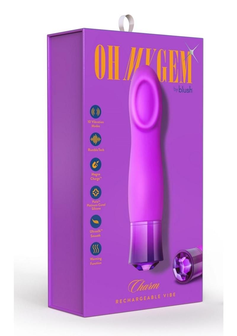 OH MY GEM CHARM RECHARGEABLE SILICONE VIBE AMETHYST