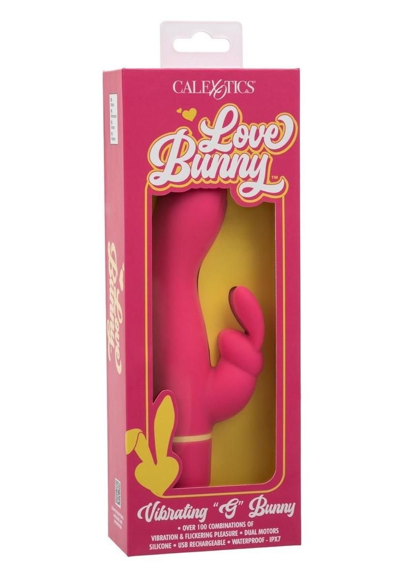 LOVE BUNNY VIBRATING G BUNNY RECHARGEABLE SILICONE VIBRATOR PINK & YELLOW