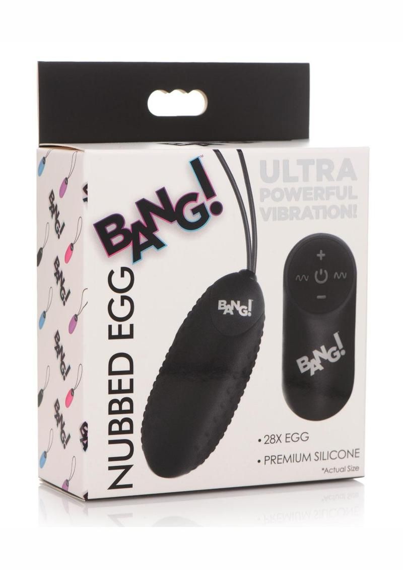 BANG! 28X NUBBED RECHARGEABLE SILICONE EGG WITH REMOTE CONTROL