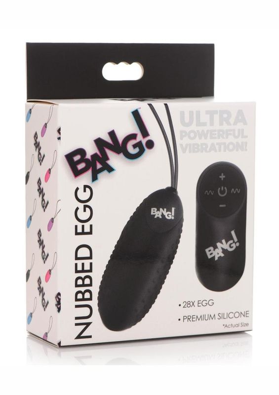BANG! 28X NUBBED RECHARGEABLE SILICONE EGG WITH REMOTE CONTROL