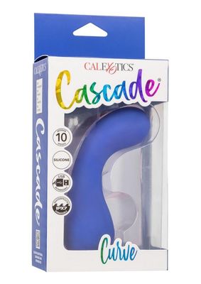 CASCADE CURVE RECHARGEABLE SILICONE VIBRATOR BLUE