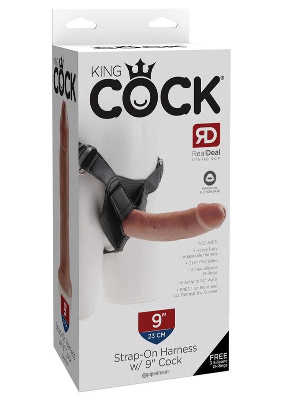 KING COCK STRAP ON COCK 9"