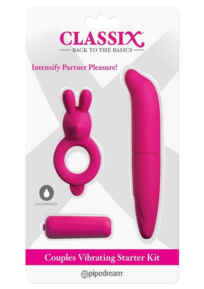 CLASSIX COUPLES VIBRATING STARTER KIT PINK