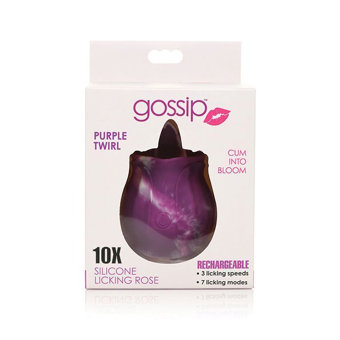 GOSSIP LICKING ROSE CLITORAL VIBRATOR PURPLE TWIRL