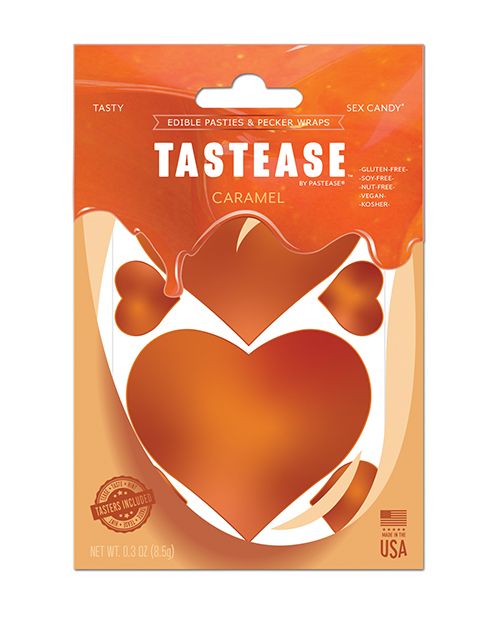 PASTEASE TASTEASE EDIBLE PASTIE & PECKER WRAPS, Flavor: CARAMEL