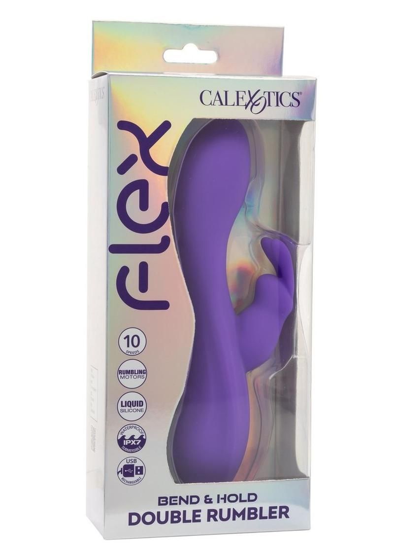 FLEX BEND & HOLD DOUBLE RUMBLER RECHARGEABLE SILICONE RABBIT VIBRATOR
