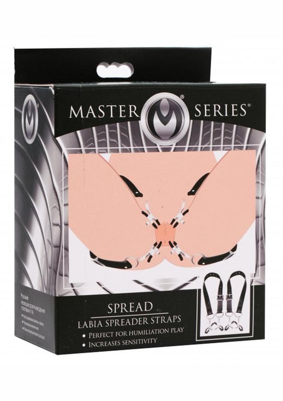 MASTER SERIES SPREAD LABIA SPREADER STRAPS WITH CLITORAL CLAMPS
