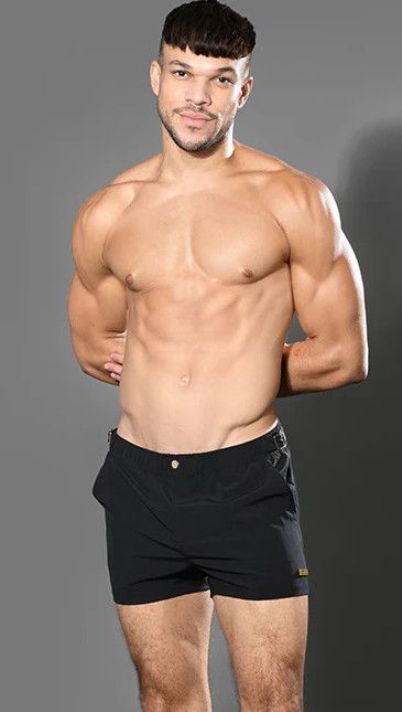 ANDREW CHRISTIAN NEWPORT SWIM SHORTS BLACK