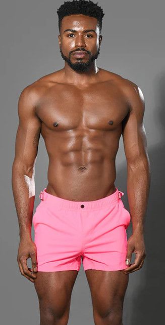 ANDREW CHRISTIAN NEWPORT SWIM SHORTS NEON PINK