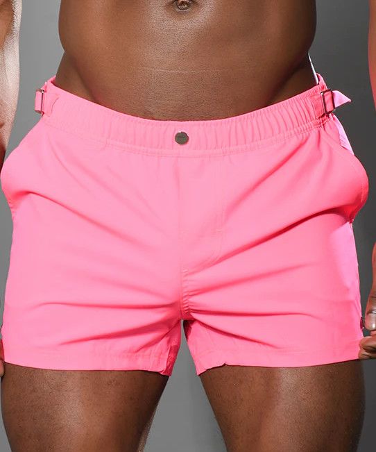 ANDREW CHRISTIAN NEWPORT SWIM SHORTS NEON PINK, Size: SMALL