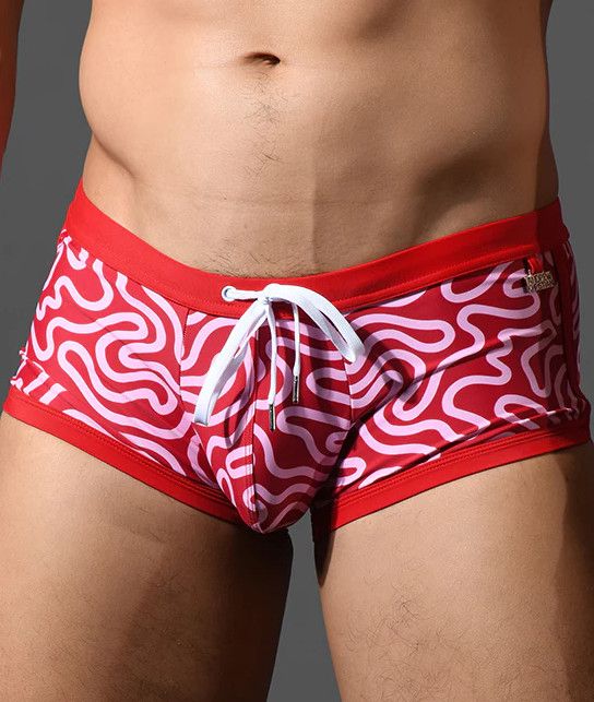 ANDREW CHRISTIAN POP ART TRUNK RED & PINK, Size: SMALL
