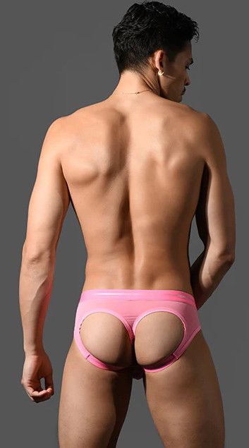 ANDREW CHRISTIAN NAKED TRUTH CAPSULE SEE-THROUGH BUBBLE BUTT JOCK WITH ALMOST NAKED HOT PINK, Size: SMALL