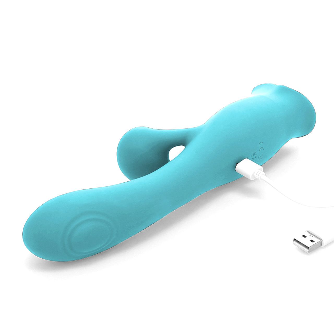 SEISMIC WAVES 3-IN-1 DOUBLE ENDED RABBIT VIBRATOR, Color: TEAL