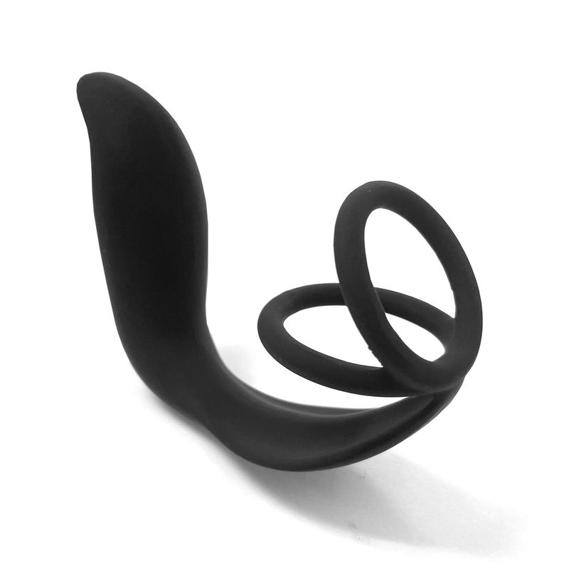 COCKED AND LOADED BLOWBACK PROSTATE MASSAGER WITH DOUBLE C-RING
