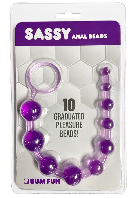SASSY GRADUATED ANAL BEADS, Color: PURPLE