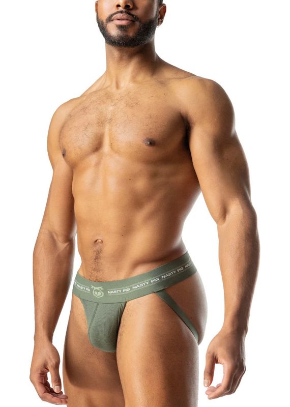 NASTY PIG CORE JOCK STRAP 3.0 ARMY GREEN/HEDGE GREEN/WHITE